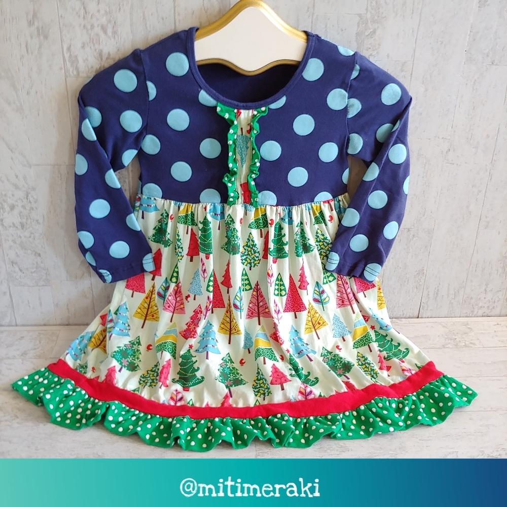 Boutique Holiday Christmas Tree Dress Girls Size 7 (3XL)